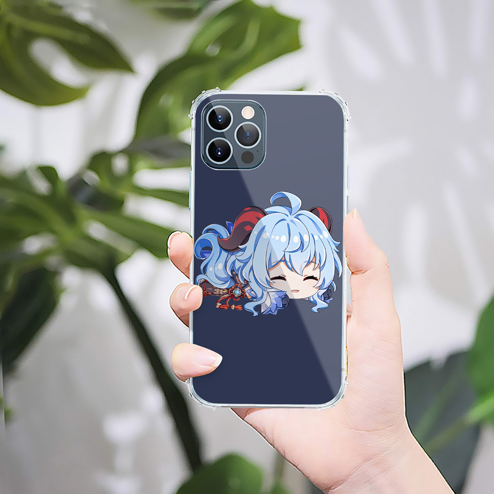 げんし神 甘雨 かんう genshin Ganyu 【iPhone 12シリーズ対応】透明スマホケース（クリアソフトケース）